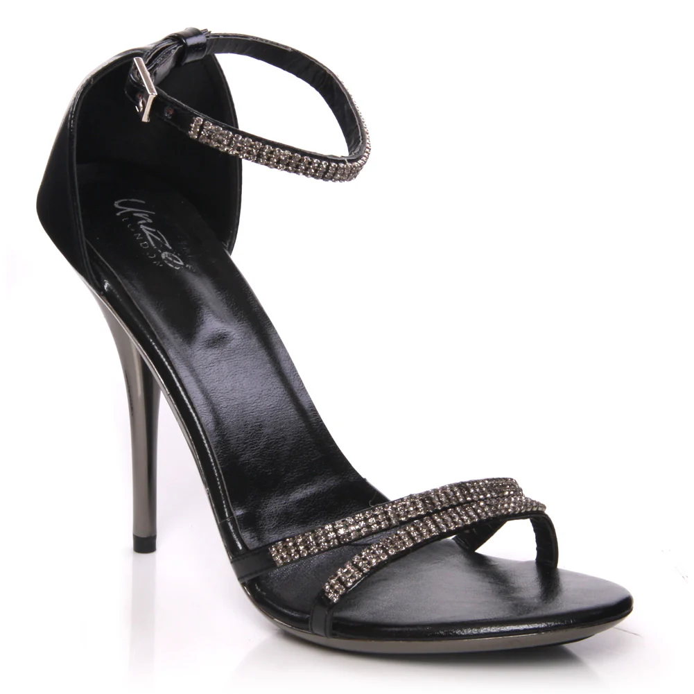 Womens ‘Nora’ Shimmery Crystal Adorned Stiletto Sandals