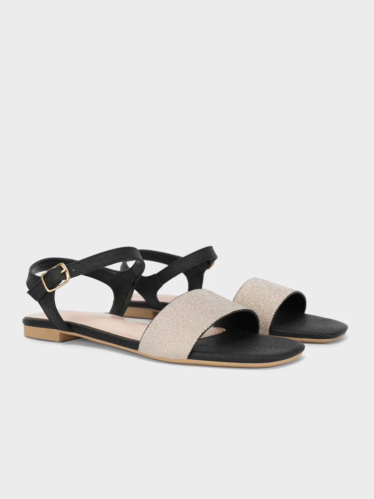 Womens "ORIOLE" Shimmer Flat Sandals - Image 2