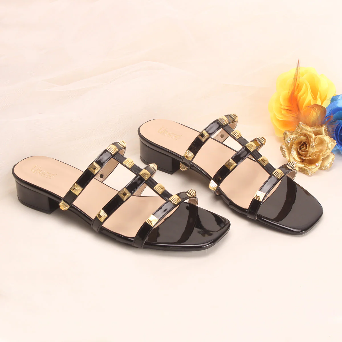 Womens "OZLEM" Decorated Block Heel Sandals - Image 6