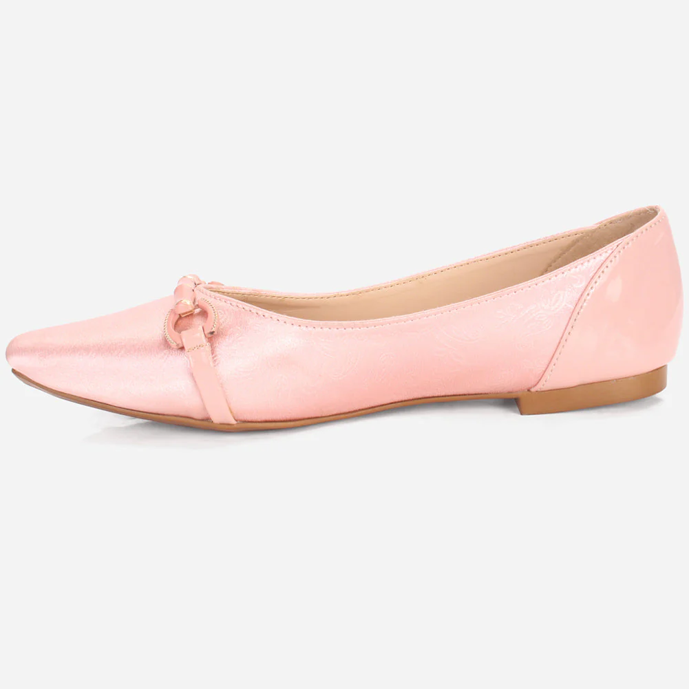 Women's "PARTIA" Pointed Toe Slip On Flat Pumps - Image 3