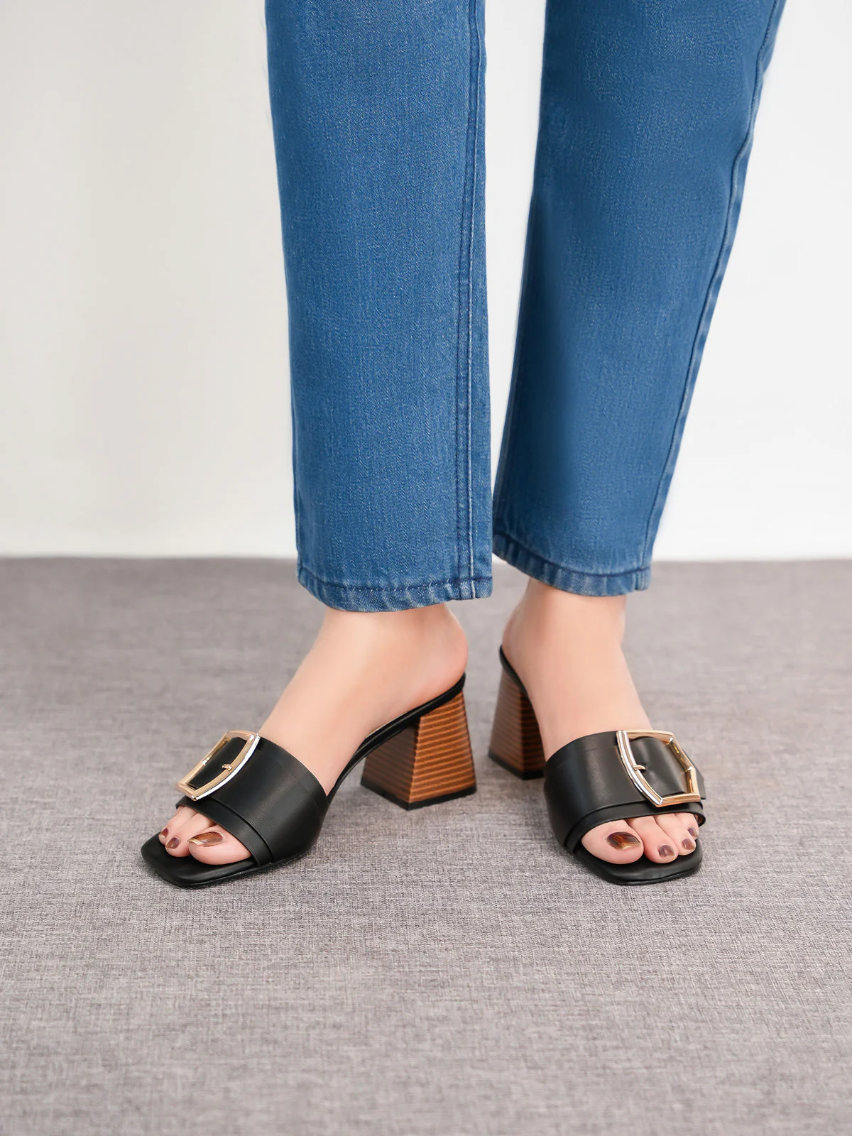 Womens "PATRA" Slip On Heel Sandals - Image 3