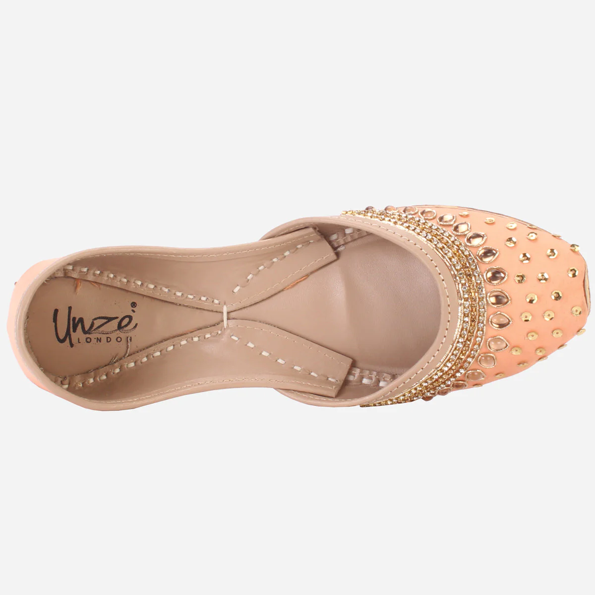 Womens "RACHEL" Handmade Leather Flat Khussa - Image 4