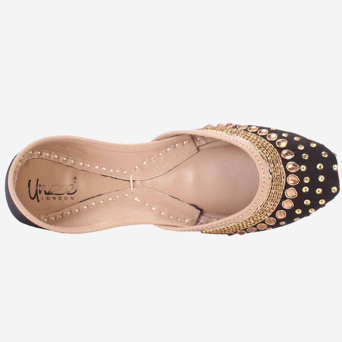 Womens "RACHEL" Handmade Leather Flat Khussa - Image 3