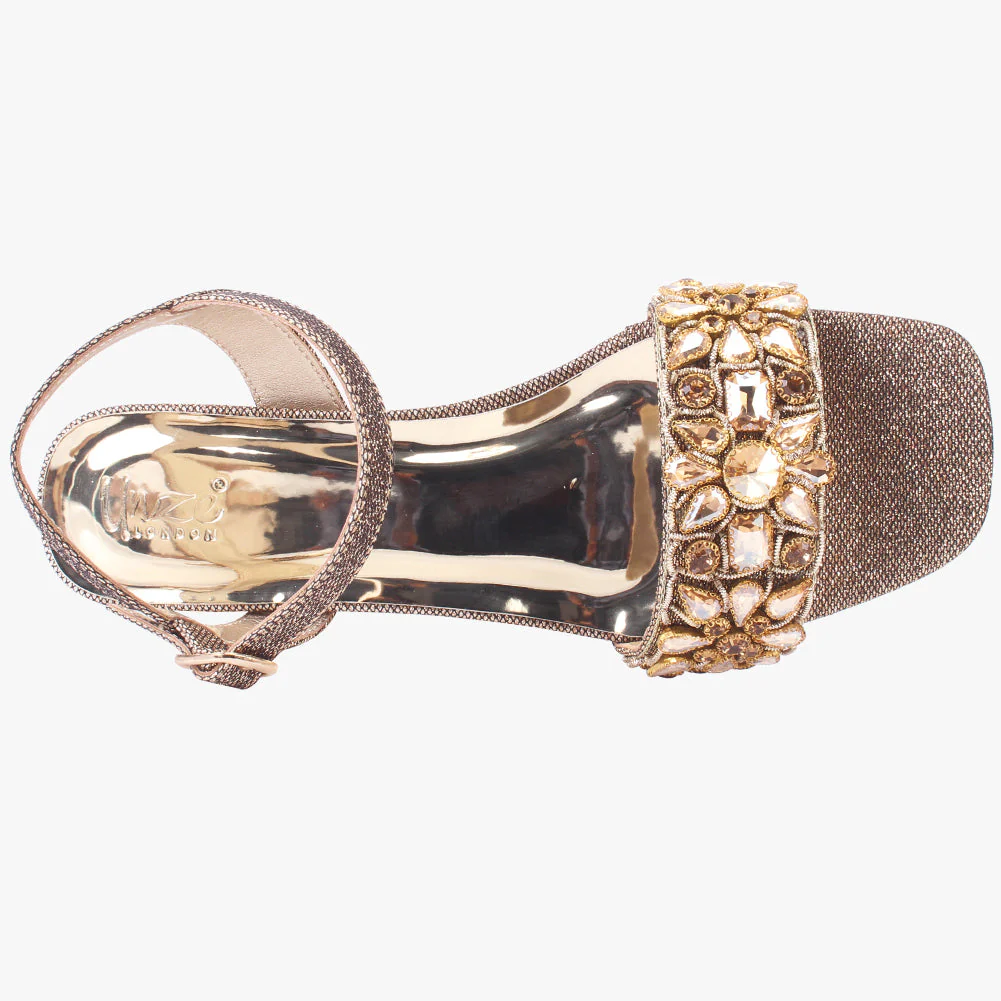 Women's "RAYA" Decorated Block Heel Sandals - Image 4