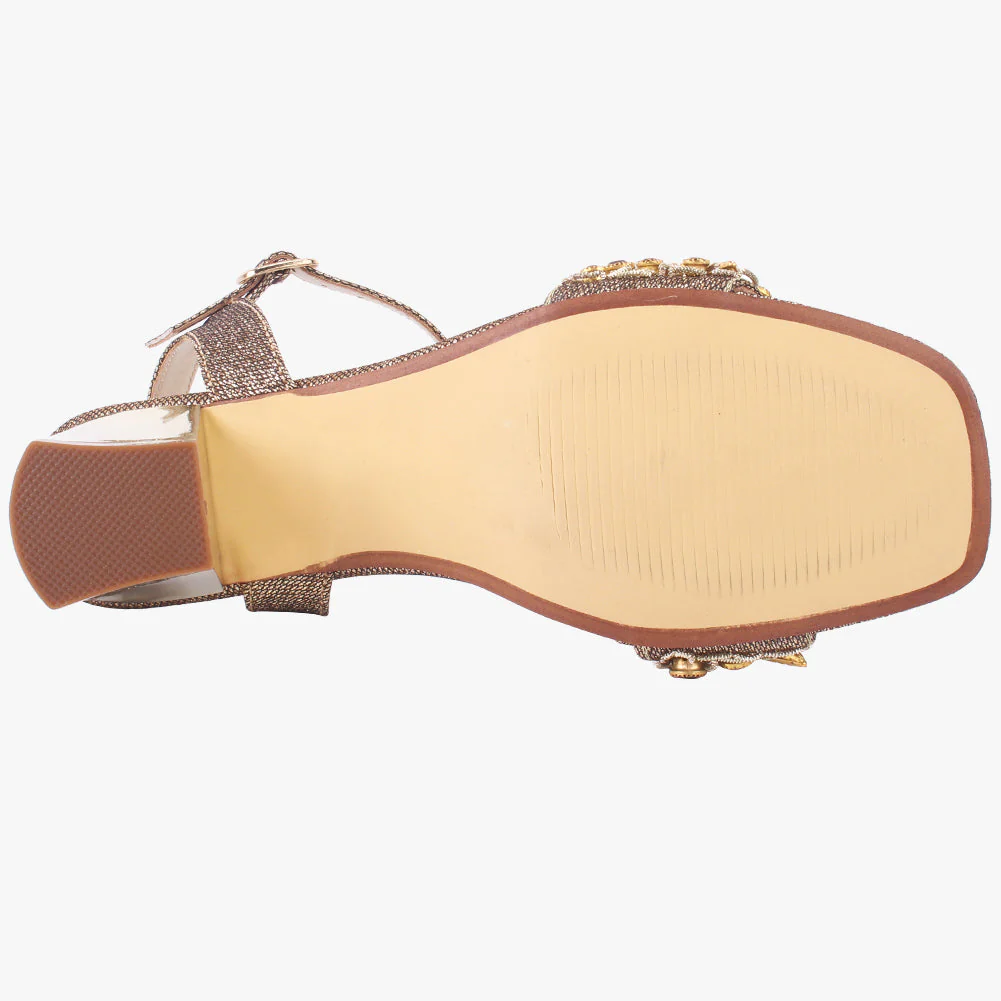Women's "RAYA" Decorated Block Heel Sandals - Image 5