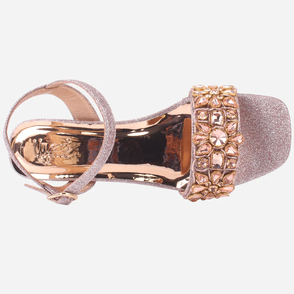 Women's "RAYA" Decorated Block Heel Sandals - Image 4