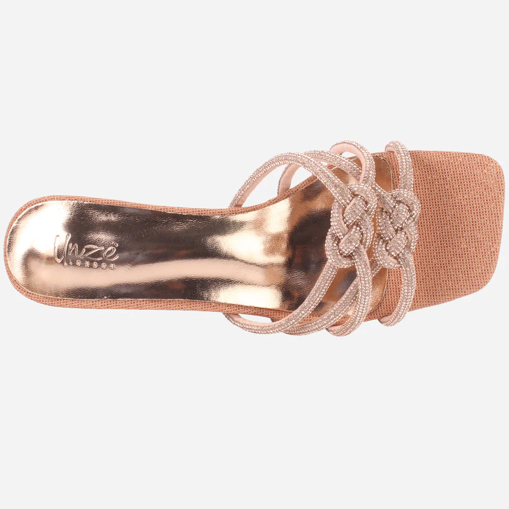 Women's "REIN" Decorated Kitten Heel Sandals - Image 4