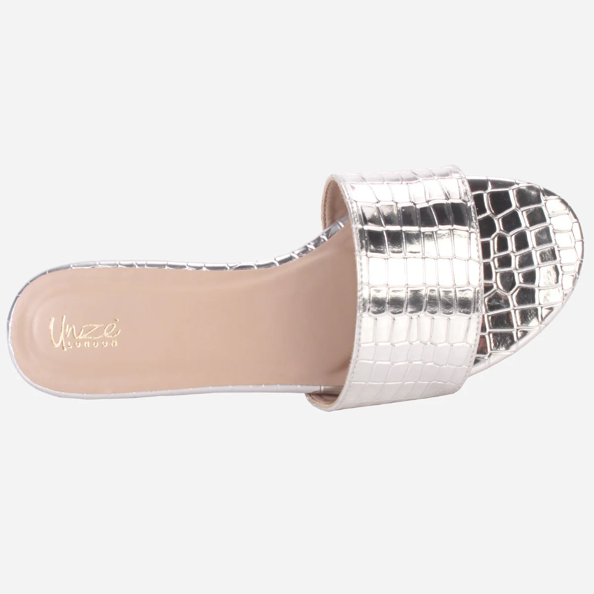 Womens "ROSA" Shimmer Summer Flat Slippers - Image 4