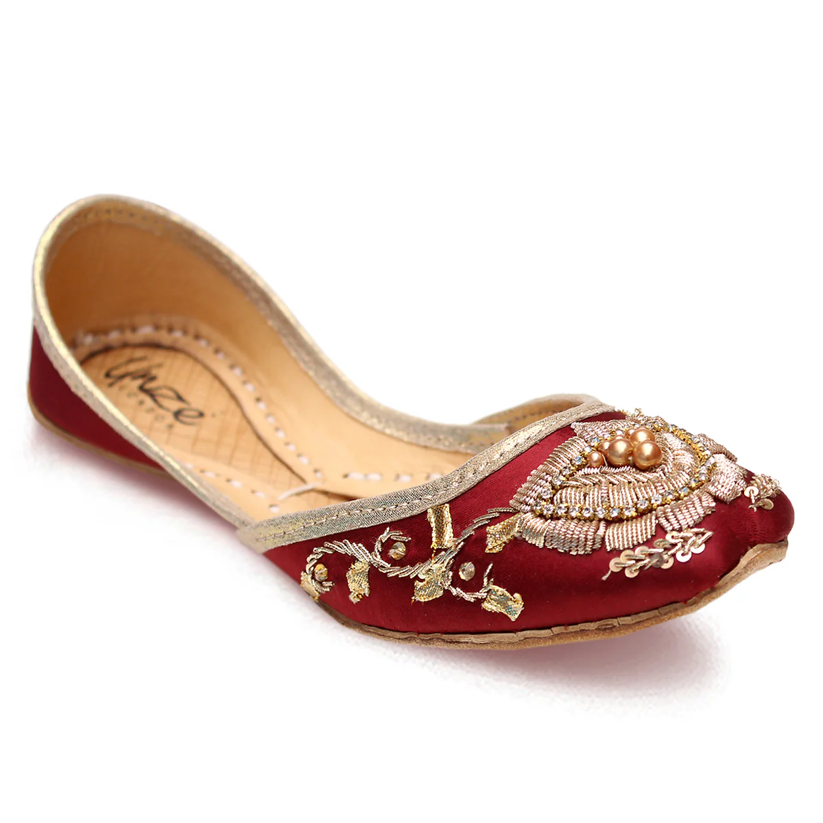 Women's "SEZEN" Embellished Flat Khussa Pumps
