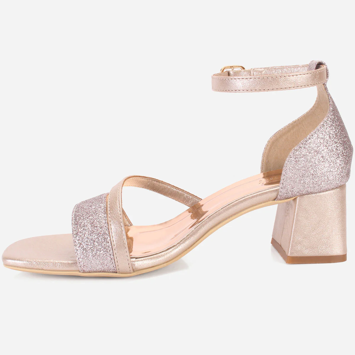 Womens "KAPUA" Shimmery Block Heel Sandals - Image 3