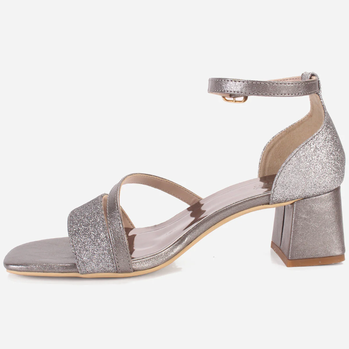 Womens "KAPUA" Shimmery Block Heel Sandals - Image 3