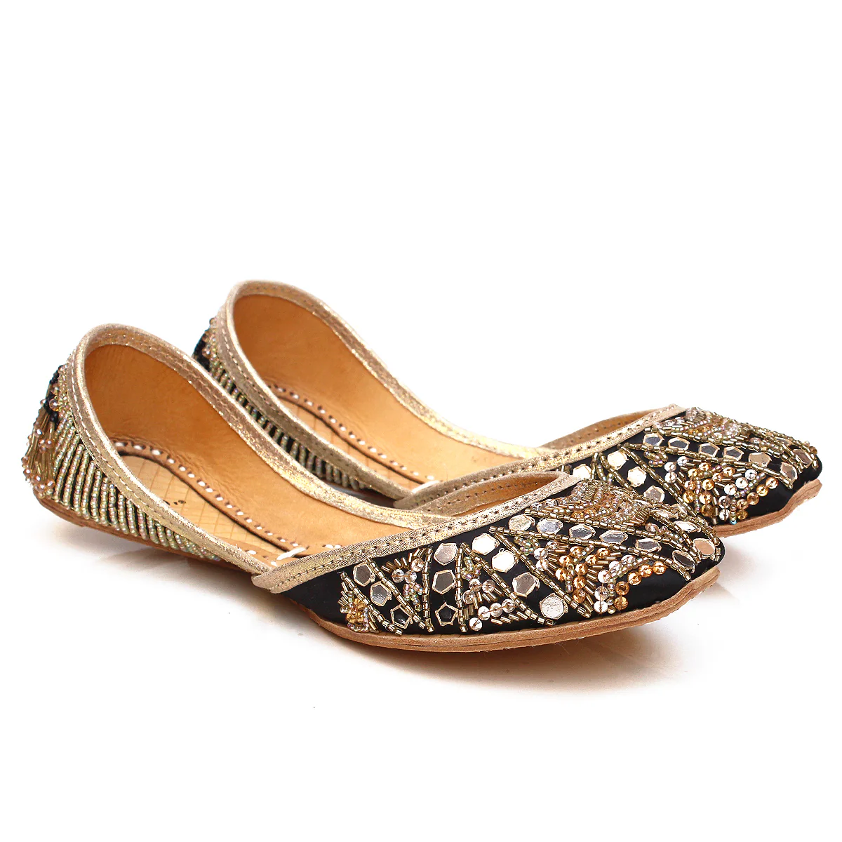 Womens "SIBELI" Embellished Flat Khussa Pumps - Image 2