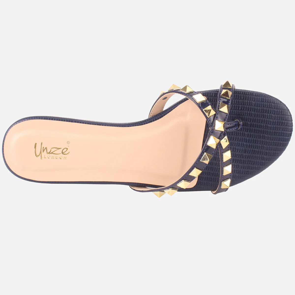 Womens "SKYLER" Stud Adorned Thong Summer Slippers - Image 4