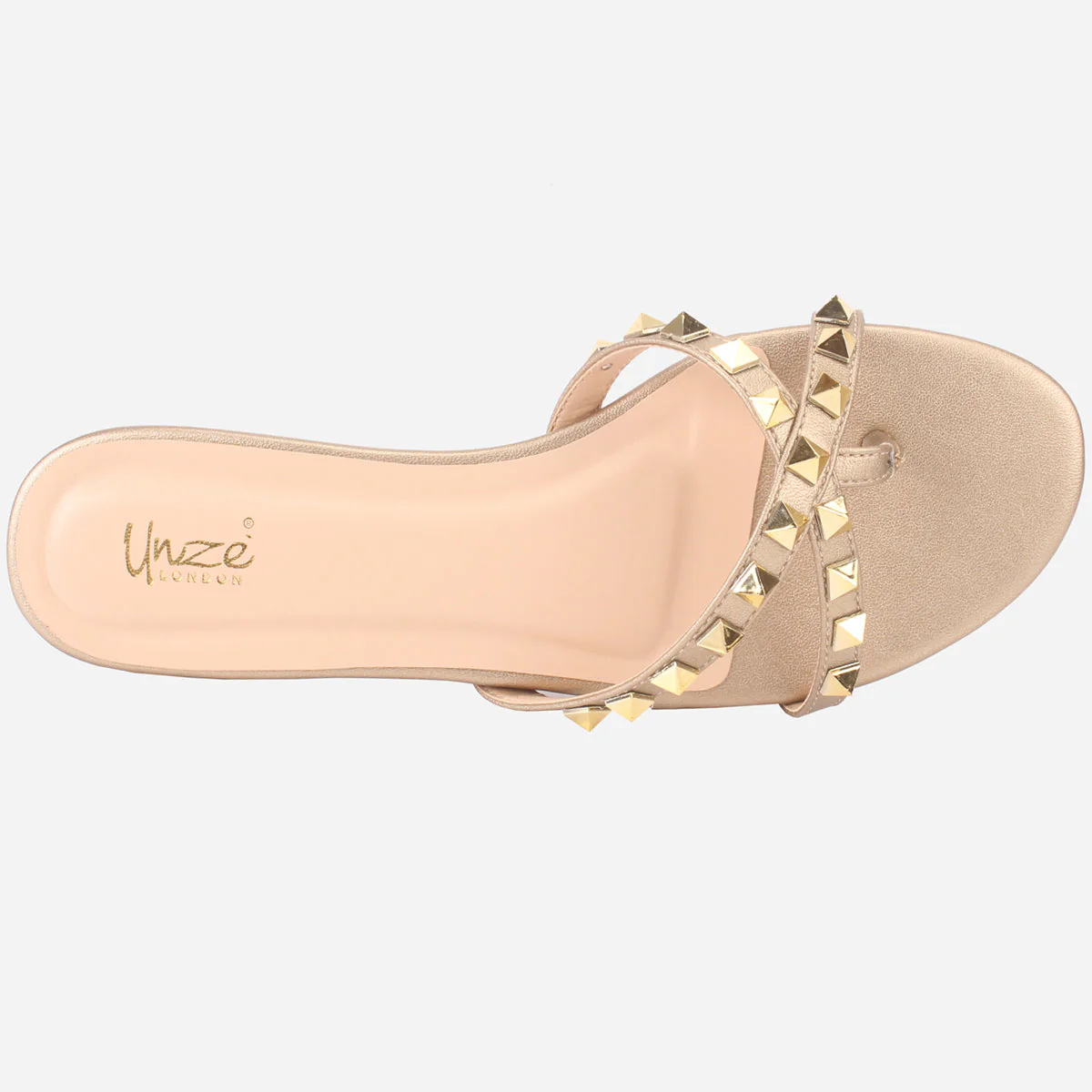 Womens "SKYLER" Stud Adorned Thong Summer Slippers - Image 4