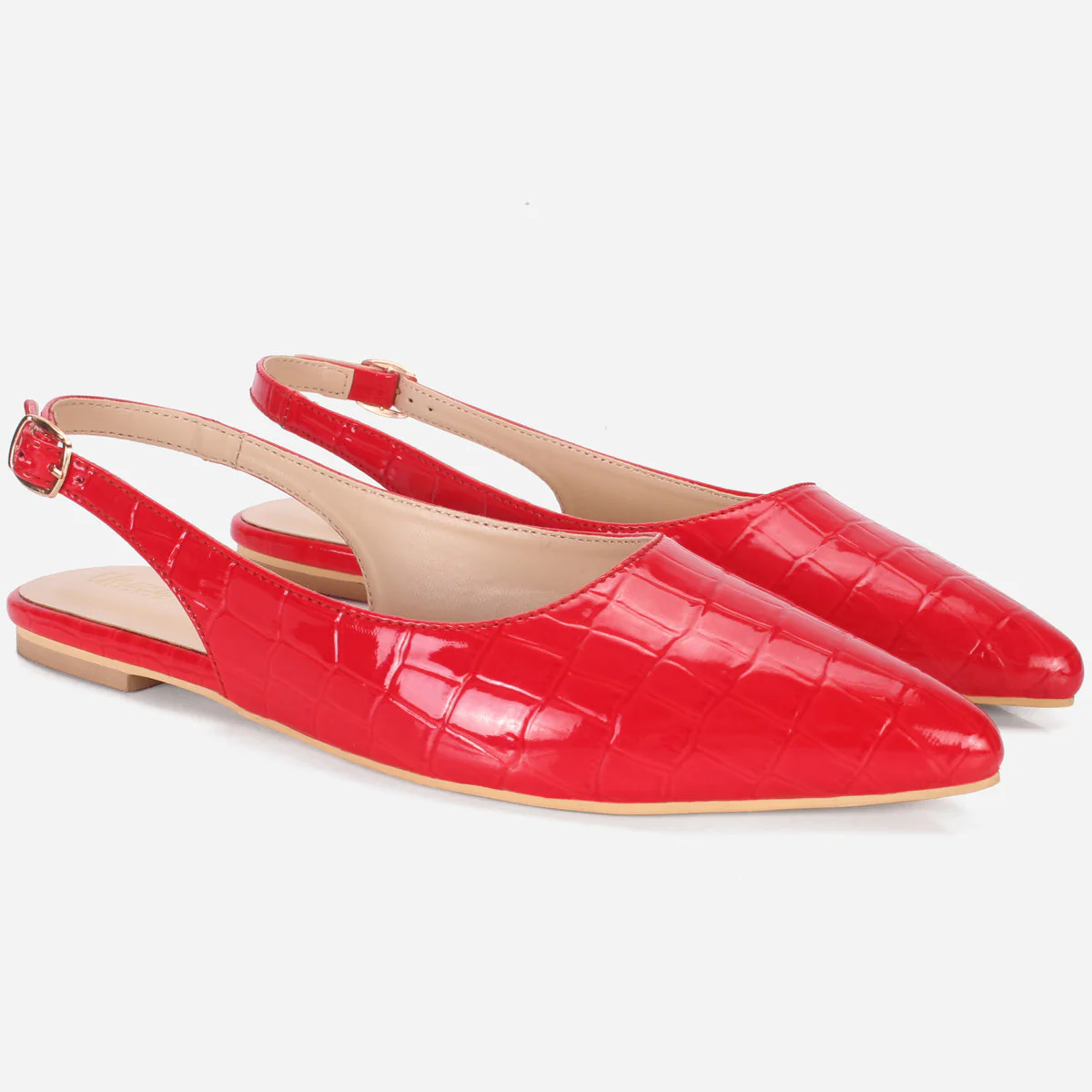 Women's "TAJEZWI" Patent Pointed Flat Shoes - Image 2