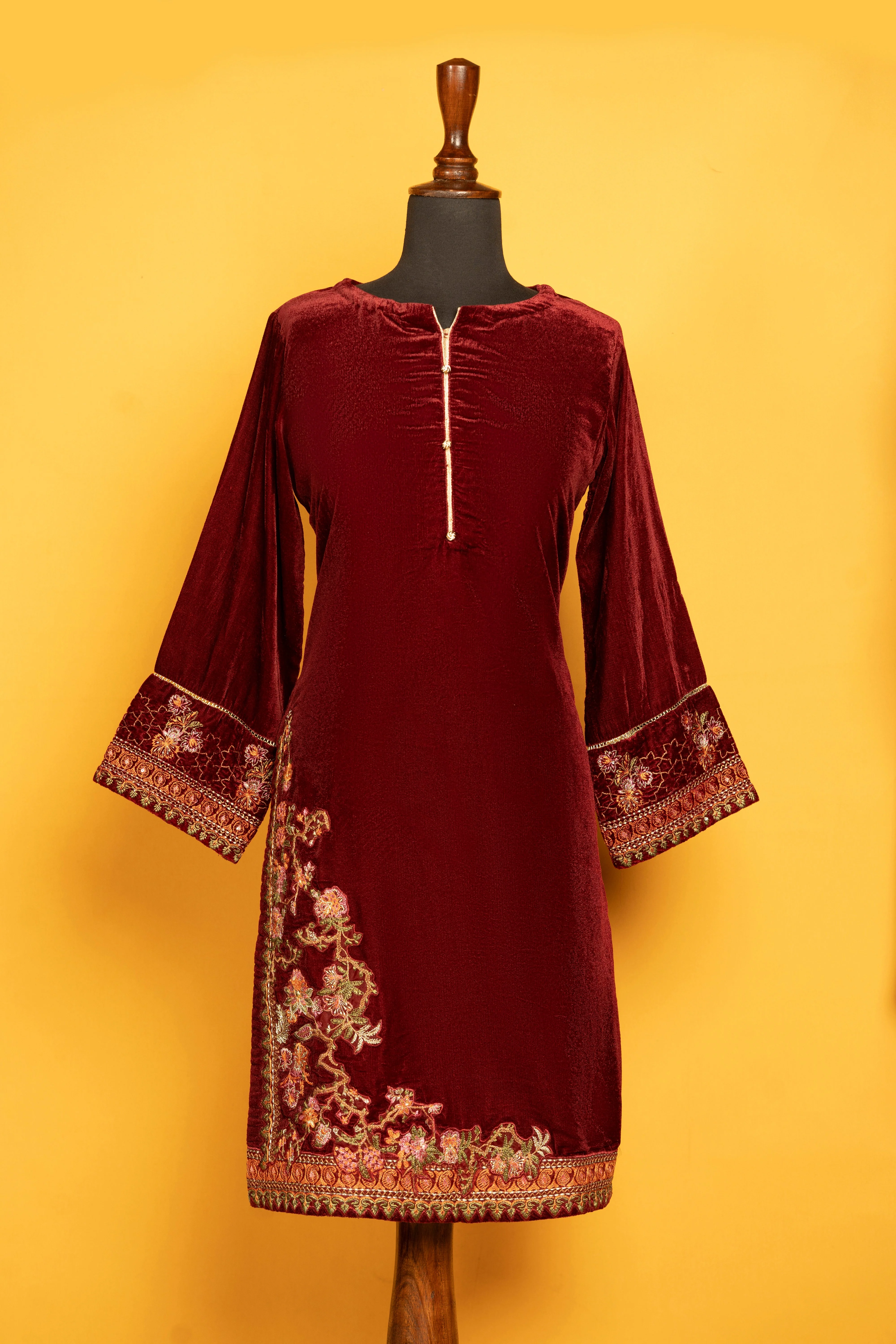 "THEODORA" Embroidered Velvet Shirt - Image 5
