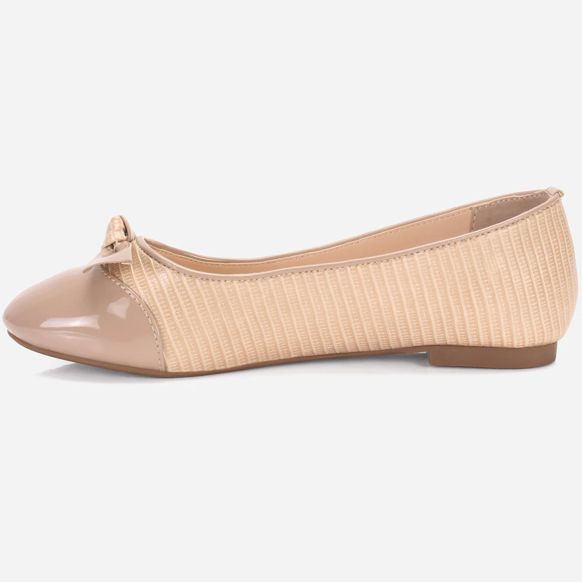 Womens "TIXIN" Flat Slide In Bow Detailing Pumps - Image 3