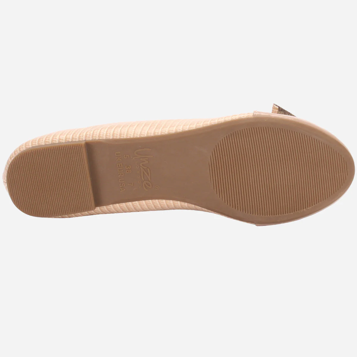 Womens "TIXIN" Flat Slide In Bow Detailing Pumps - Image 5