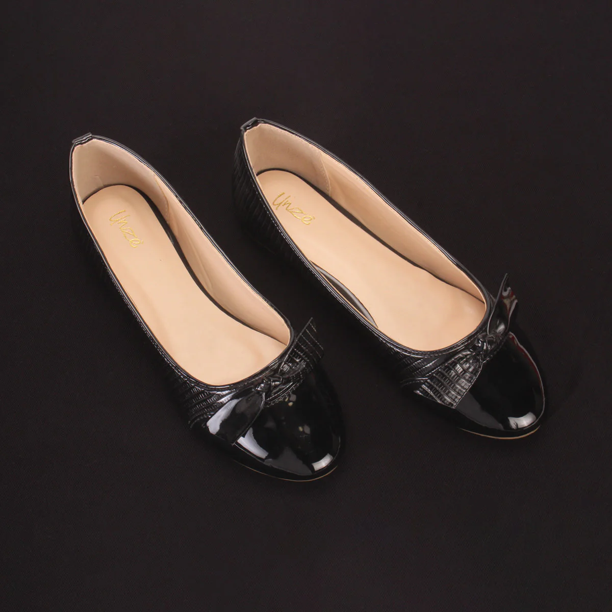 Womens "TIXIN" Flat Slide In Bow Detailing Pumps - Image 6