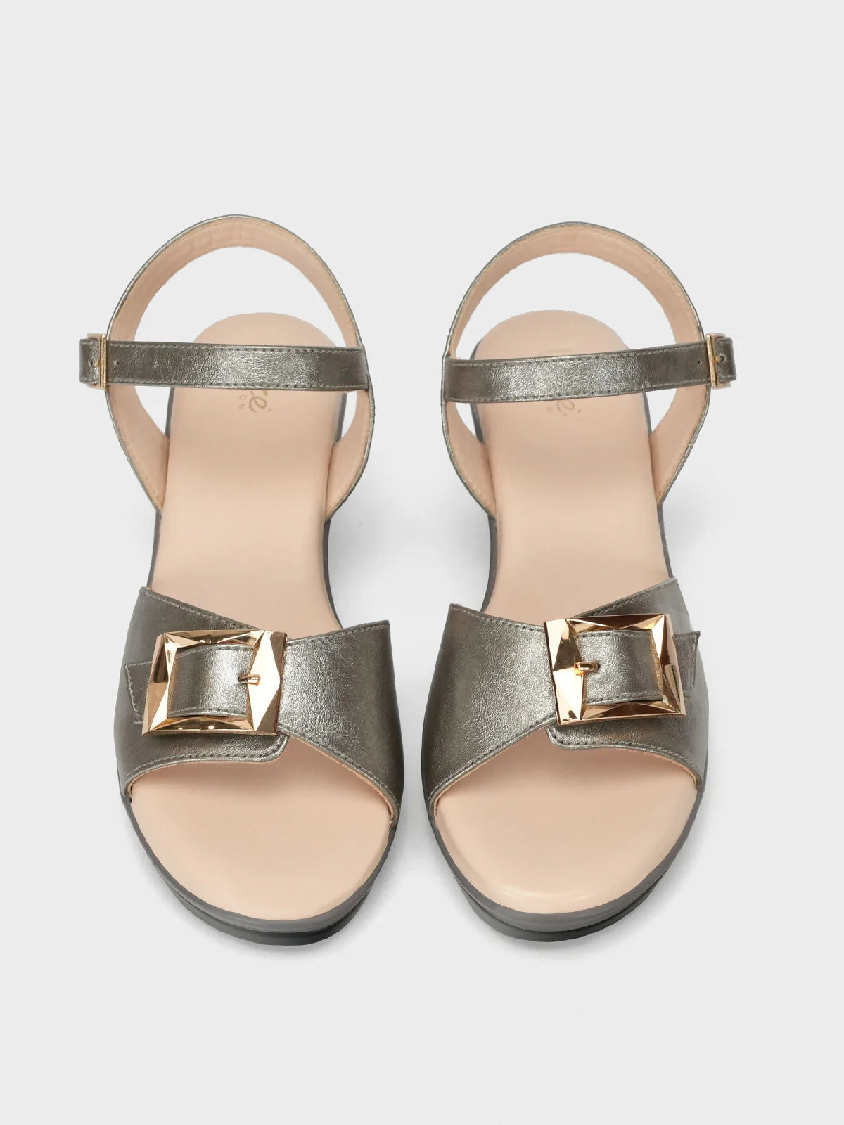 Women's "TRUONG" Shimmer Block Heel Sandals - Image 5