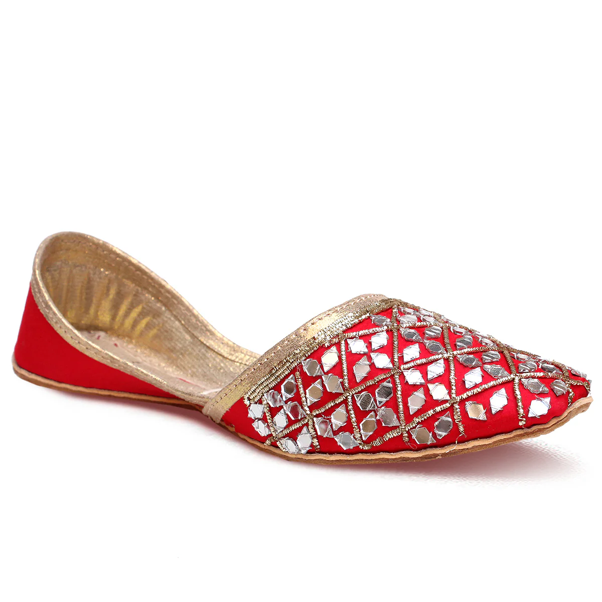 Women's "TUBA" Embellished Flat Khussa Pumps
