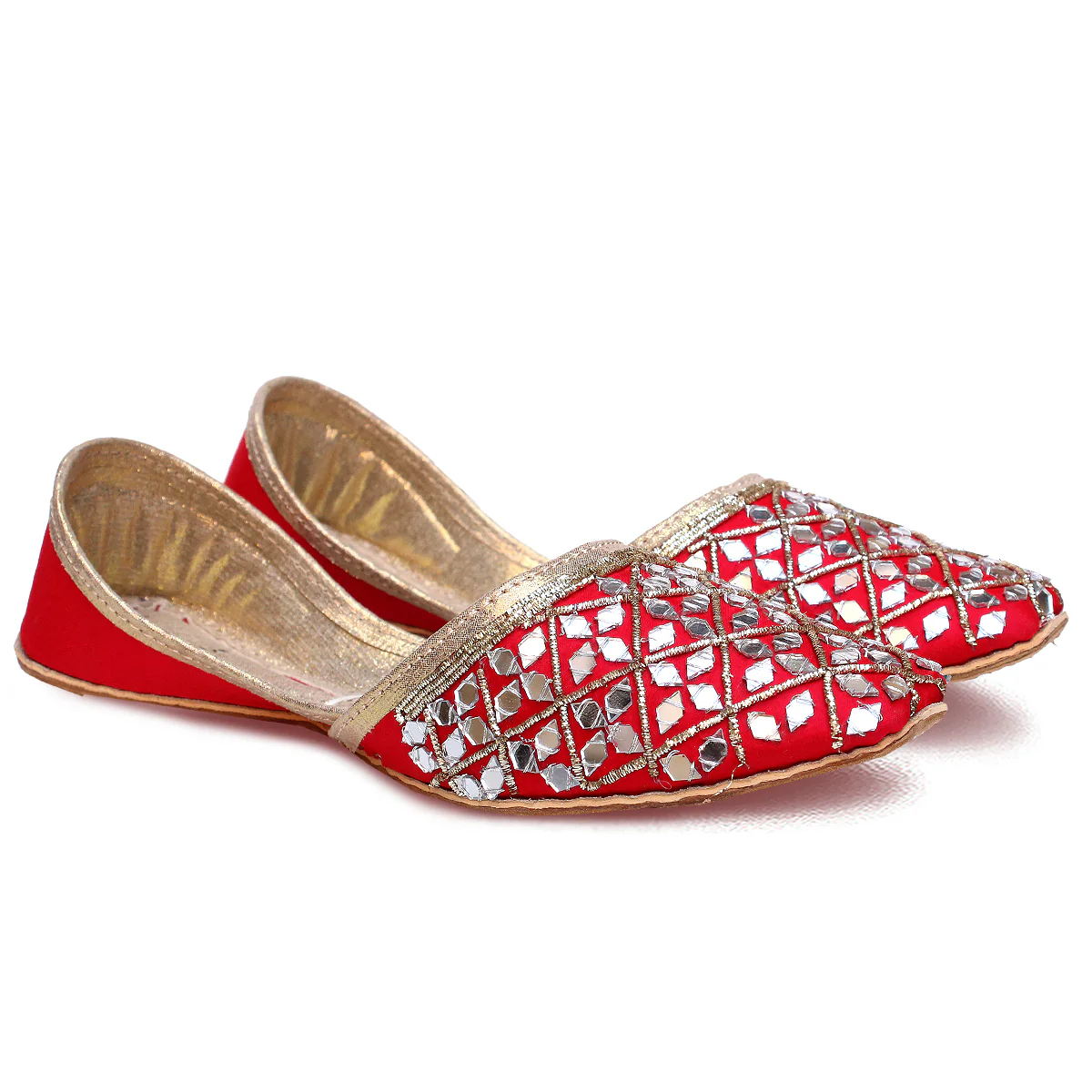 Women's "TUBA" Embellished Flat Khussa Pumps - Image 2
