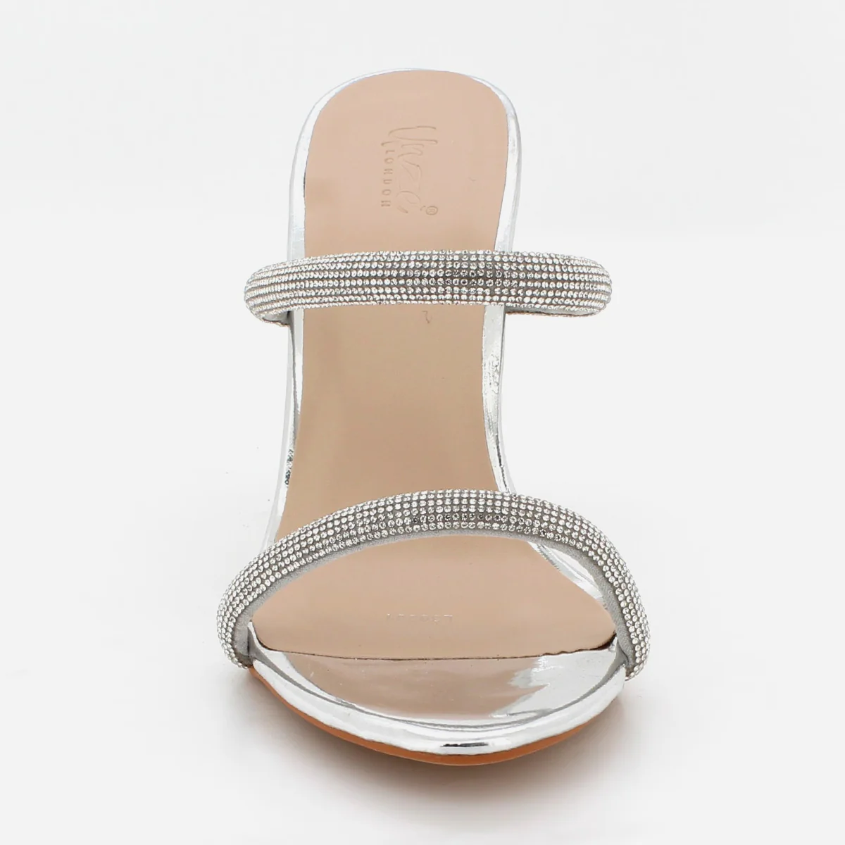 Womens "UBAIRA" Crystal Decorated Slid-In Party Sandals - Image 5