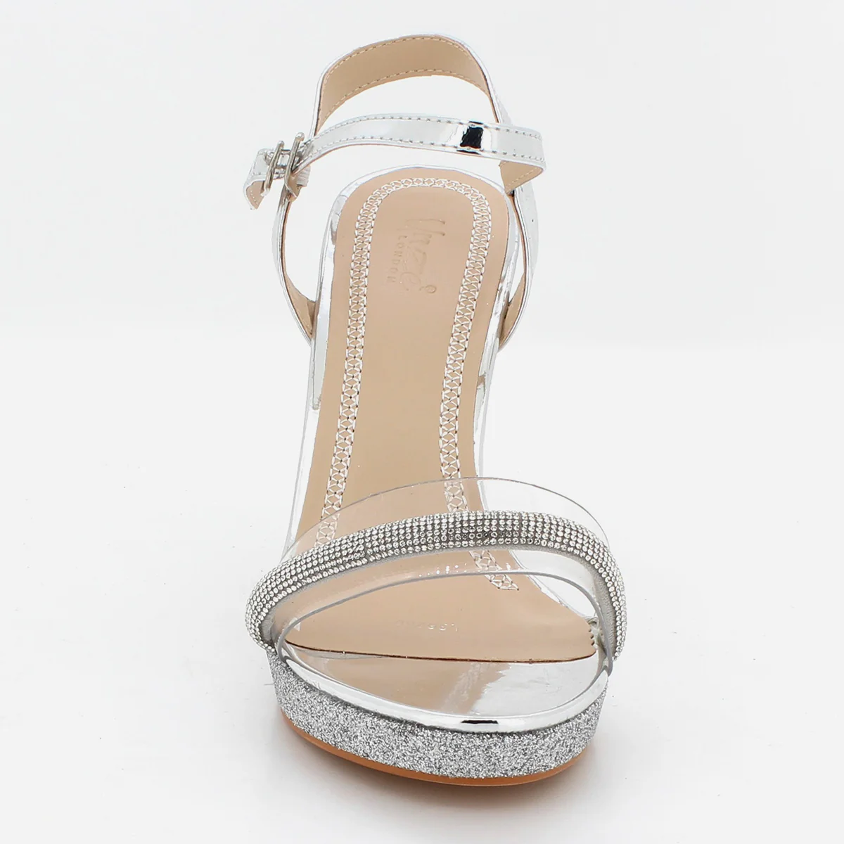 Womens "YUVA" Embellished Block Heel Slide-In Sandals - Image 5