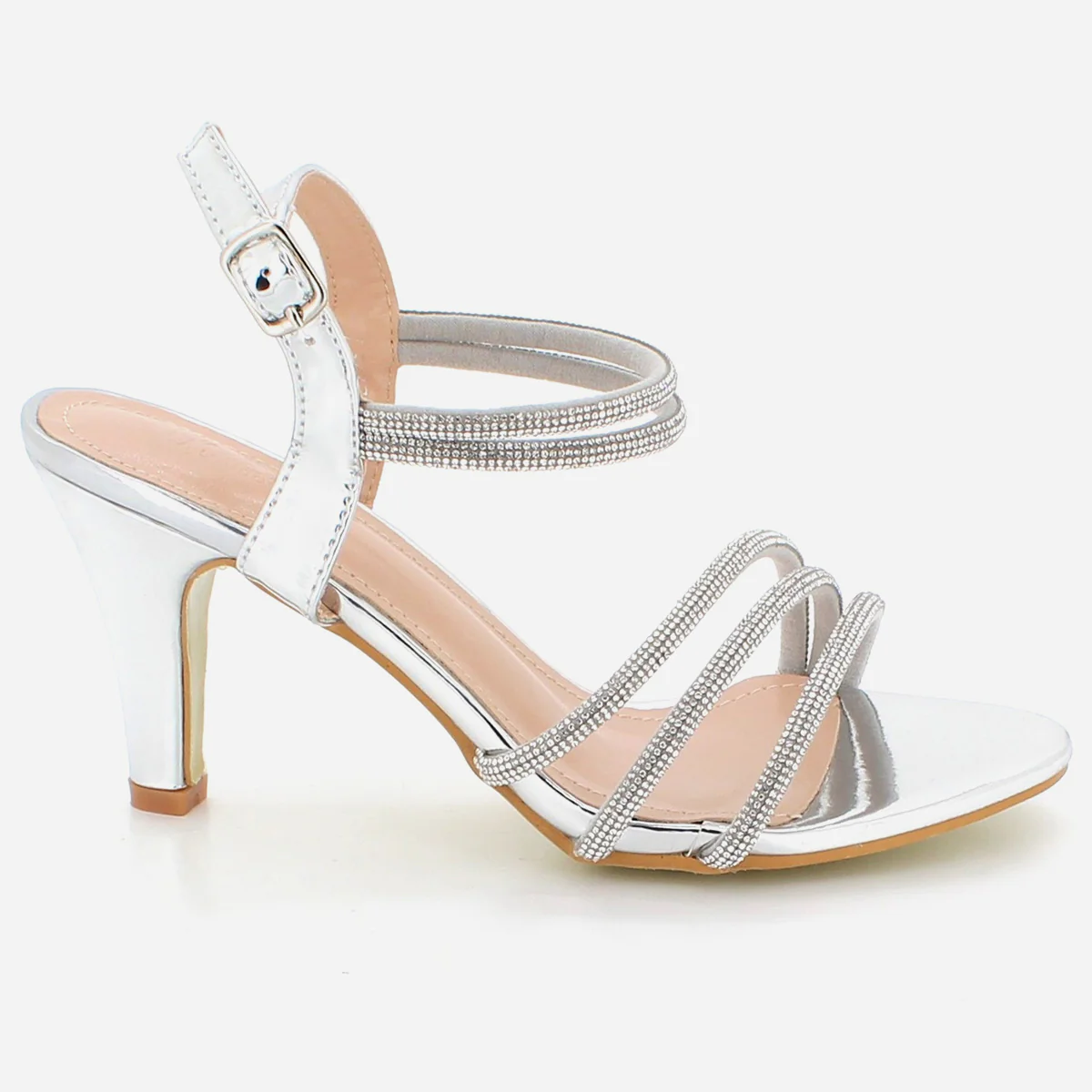 Womens "ZENKA" Diagonal Strappy Party Sandals - Image 2