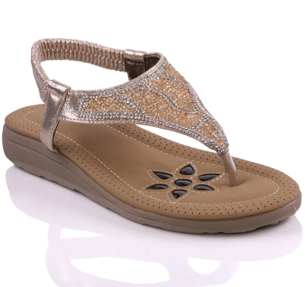 Womens ‘Zenteq’ Decorated Thong Sandals