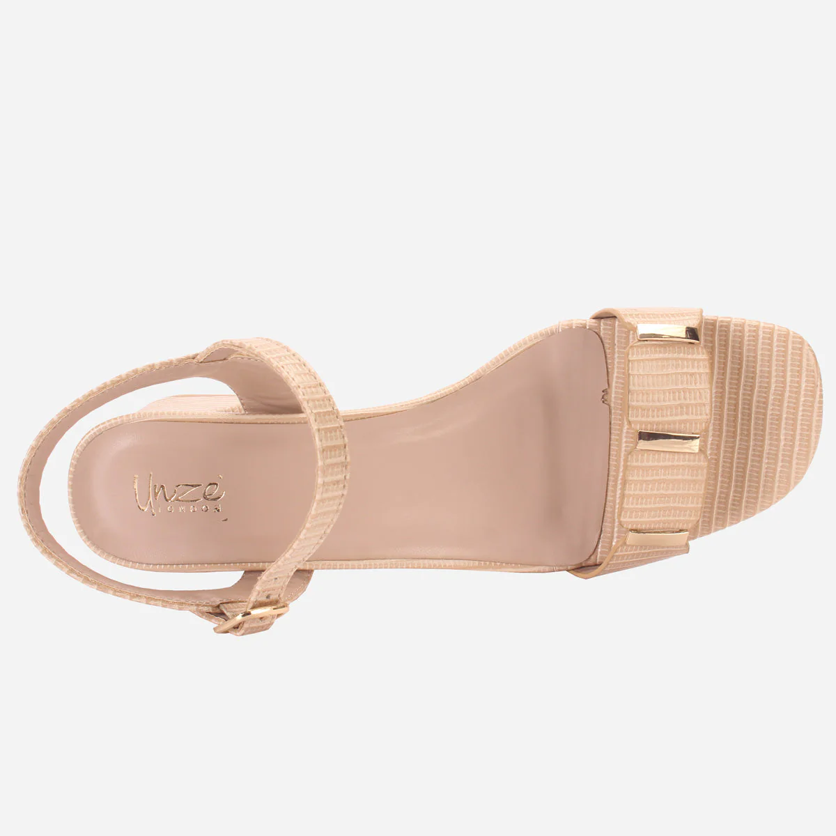 Womens "ZURIA" Ankle Strap Block Heeled Sandals - Image 4