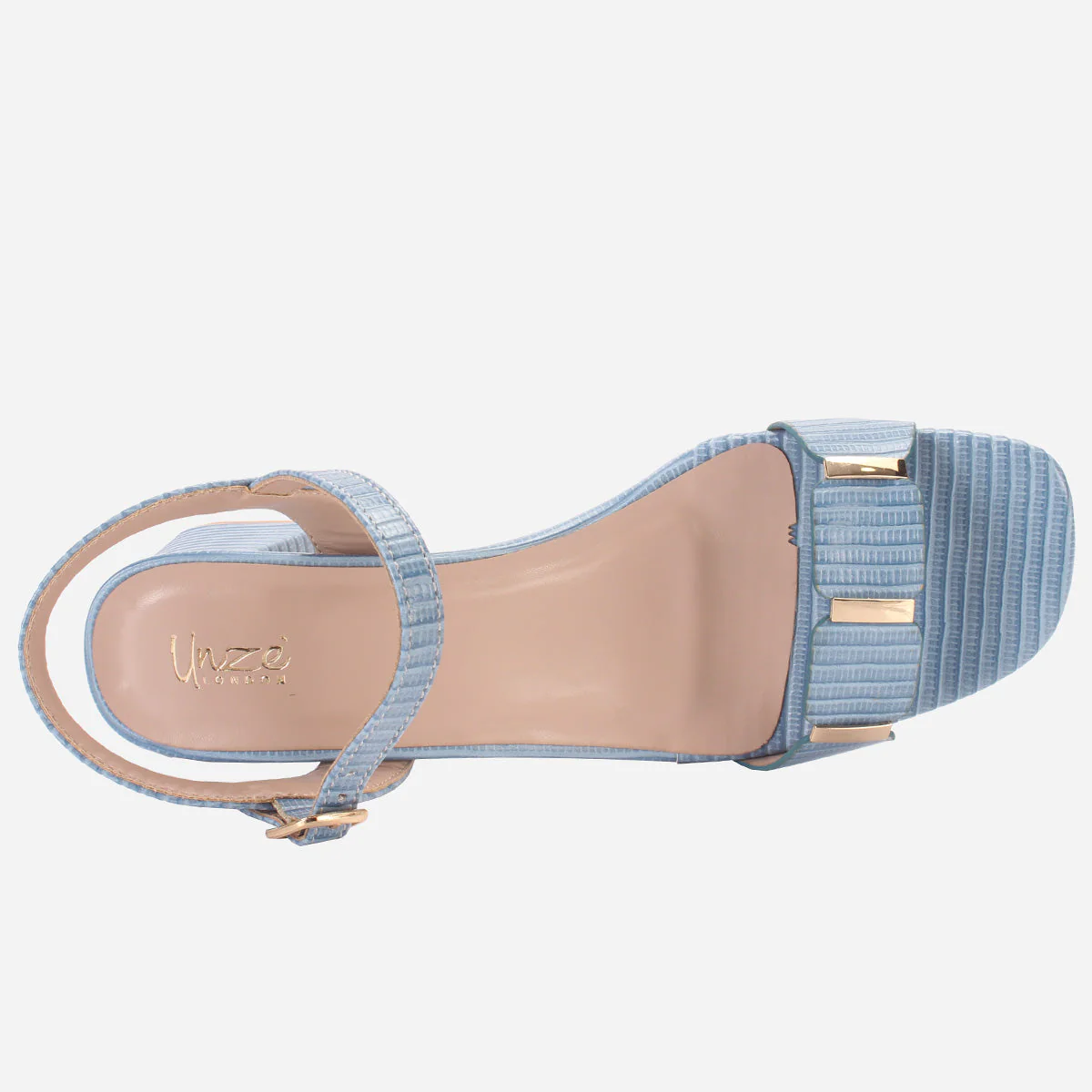 Womens "ZURIA" Ankle Strap Block Heeled Sandals - Image 4
