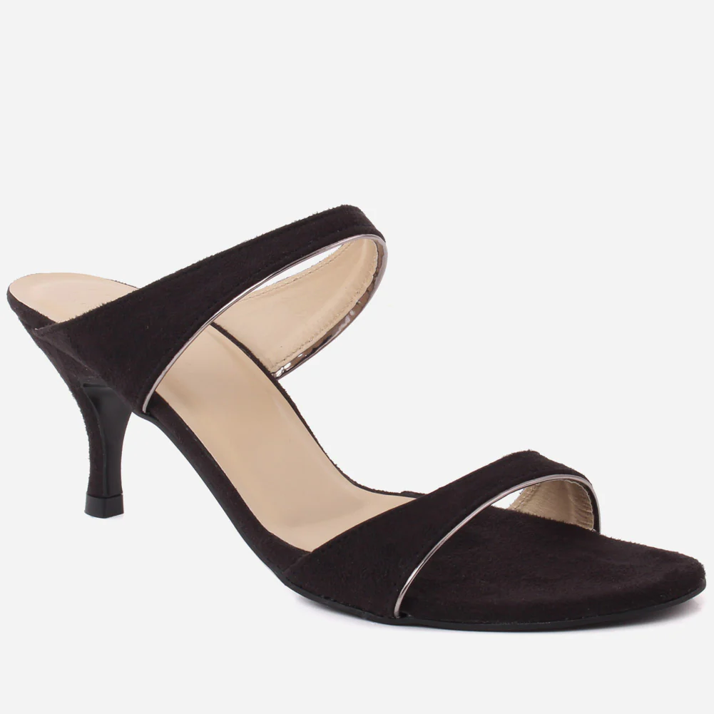 Women"STELLA" Low High Heel Slip on Sandals